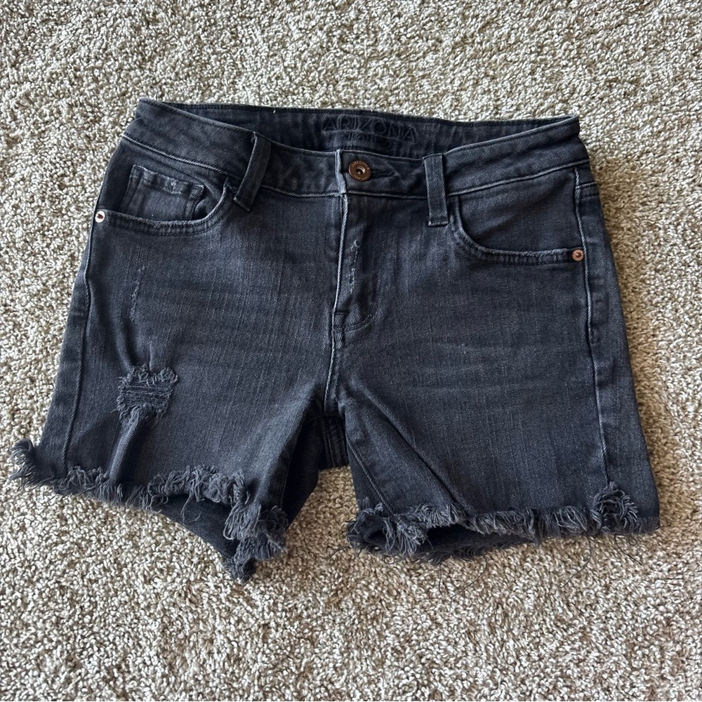 Arizona Jean Co. Black Distressed Denim Cutoff Shorts